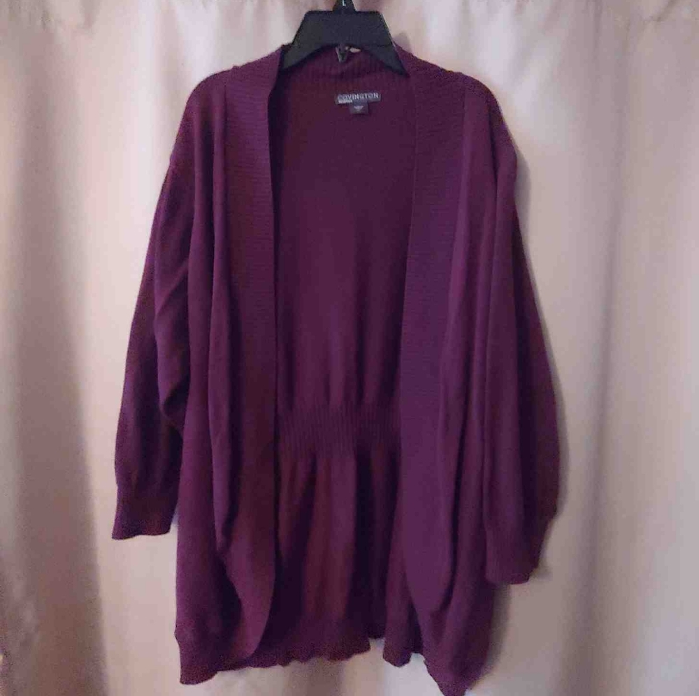 Purple cardigan sweater